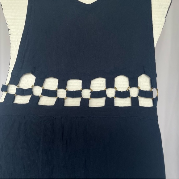 Cleobella Blue V-Neck Sheath Mini Dress - Picture 3 of 5